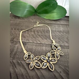 Elegant Gold and Silver Floral Necklace